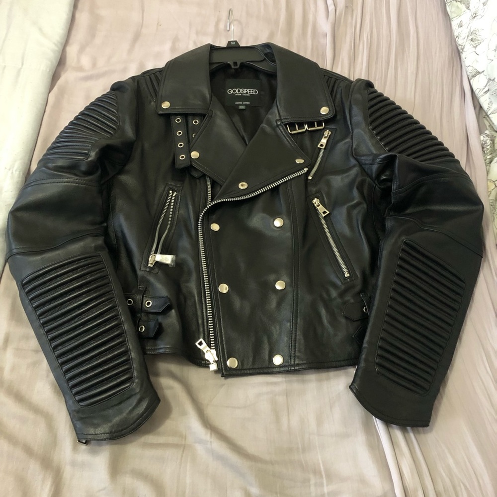 Godspeed Women Leather Moto Jacket - Picture 2 of 9